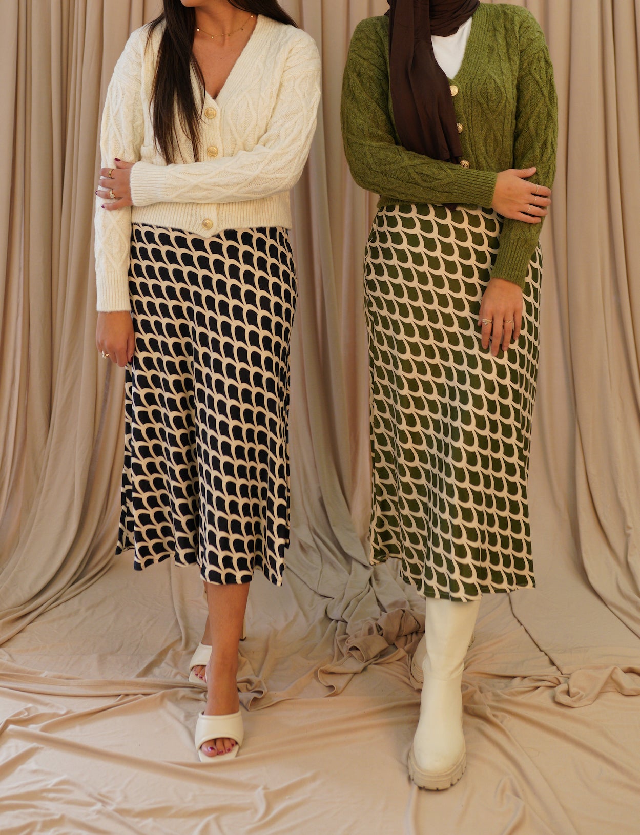 Gemusterter Satinrock