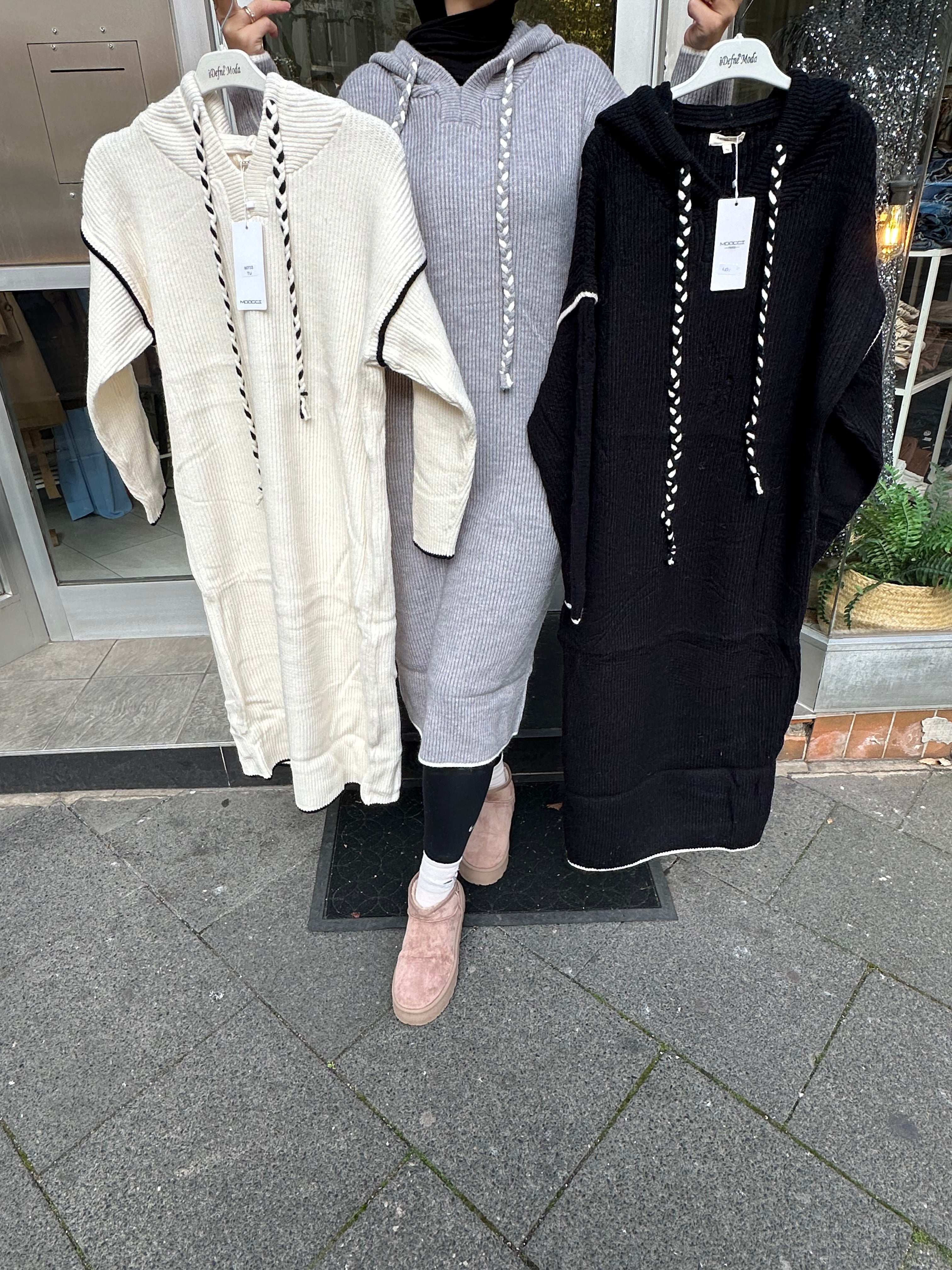 Strick Hoodie mit Kaputze